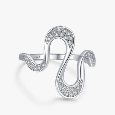 Ailmay Real 925 Sterling Silver Fashion Dazzling CZ Irregular Shape Finger Ring for Women Girls Party Accessories Jewelry