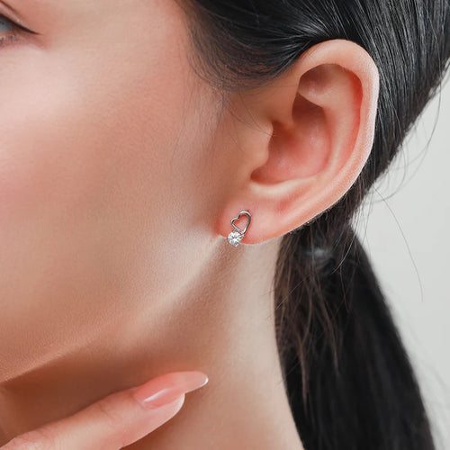 925 Silver Heart Stud Earrings