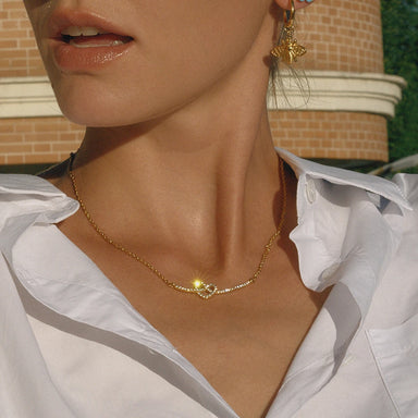 Eternal Love Heart Knot Smile Face Necklace