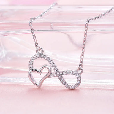 POLIVA Initial With Heart 925 Sterling Silver Zircon Fashion Necklace  for Women 18K Gold Plated Necklace
