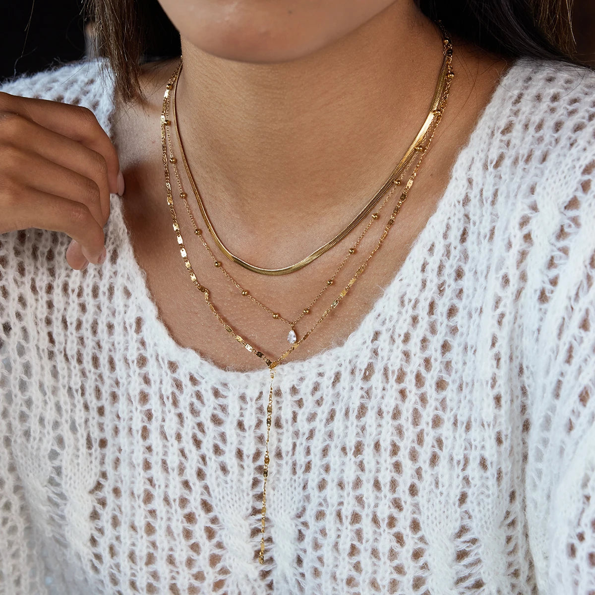 Blade Chain Multi-layer Necklace