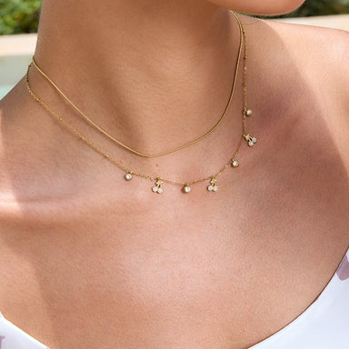 Cherry Round Zircon Chain Necklace