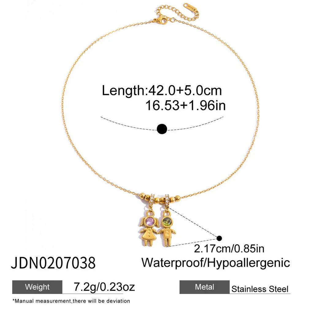 Romantic Girl and Boy Pendant Necklace