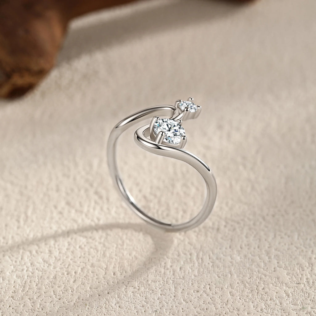 Ailmay 925 Sterling Silver Trendy Geometric Line Design Dazzling Clear CZ Finger Rings For Women Fine Jewelry Gifts