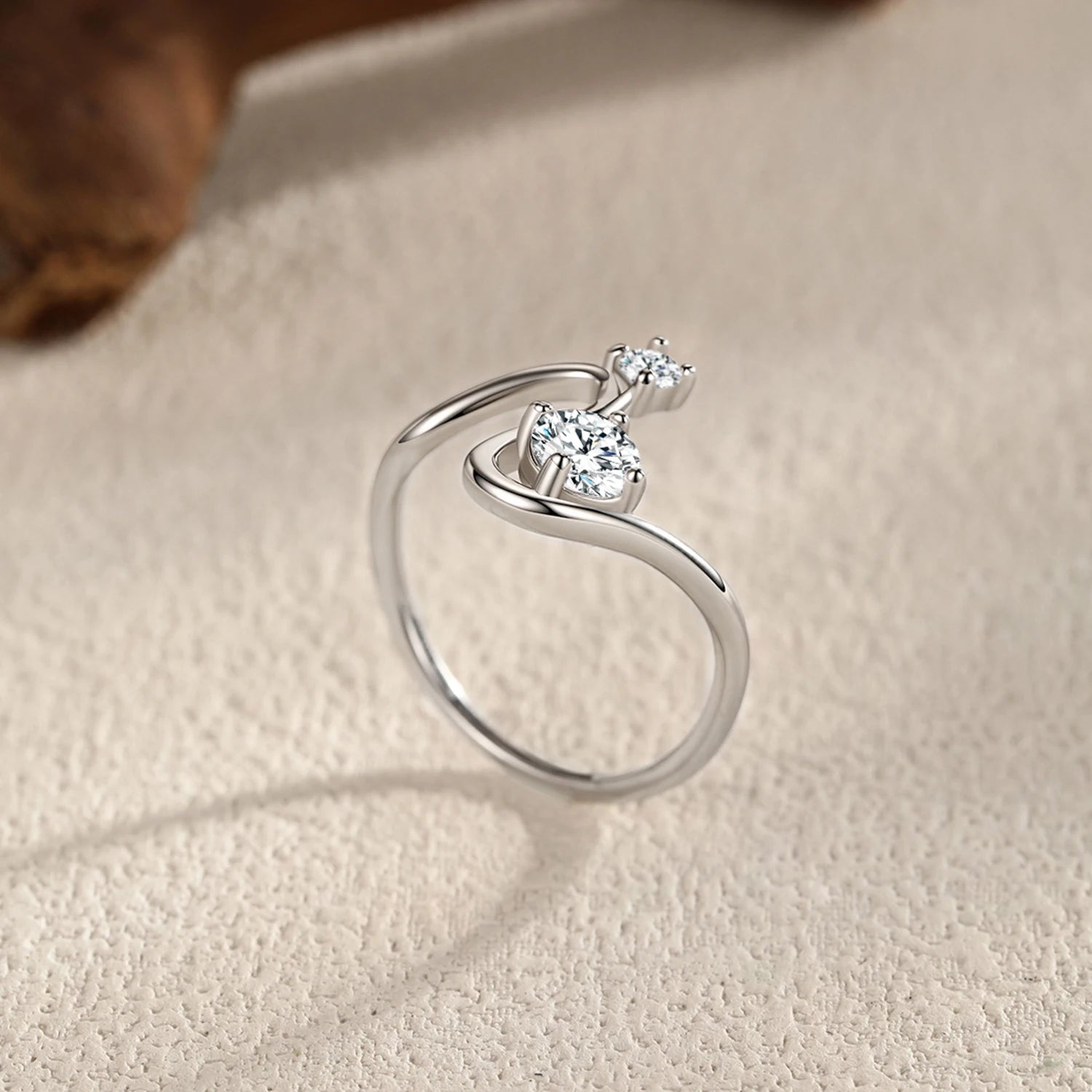 Ailmay 925 Sterling Silver Trendy Geometric Line Design Dazzling Clear CZ Finger Rings For Women Fine Jewelry Gifts