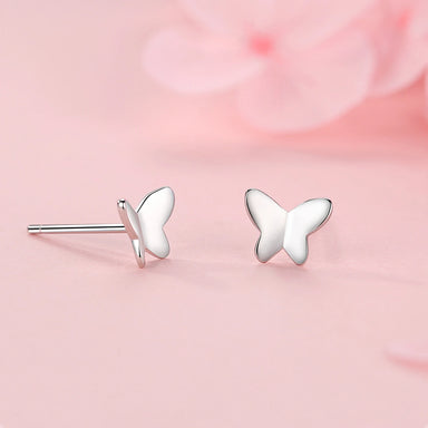 925 Sterling Silver Smooth Surface Butterfly Earring - Kimiko