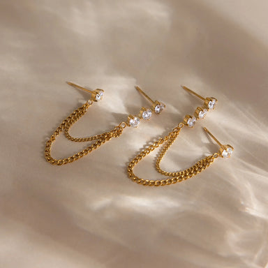 Elegant Linear Chain Tassel Earrings