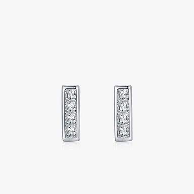 925 Sterling Silver Simple Rectangle Stud Earrings - Kimiko