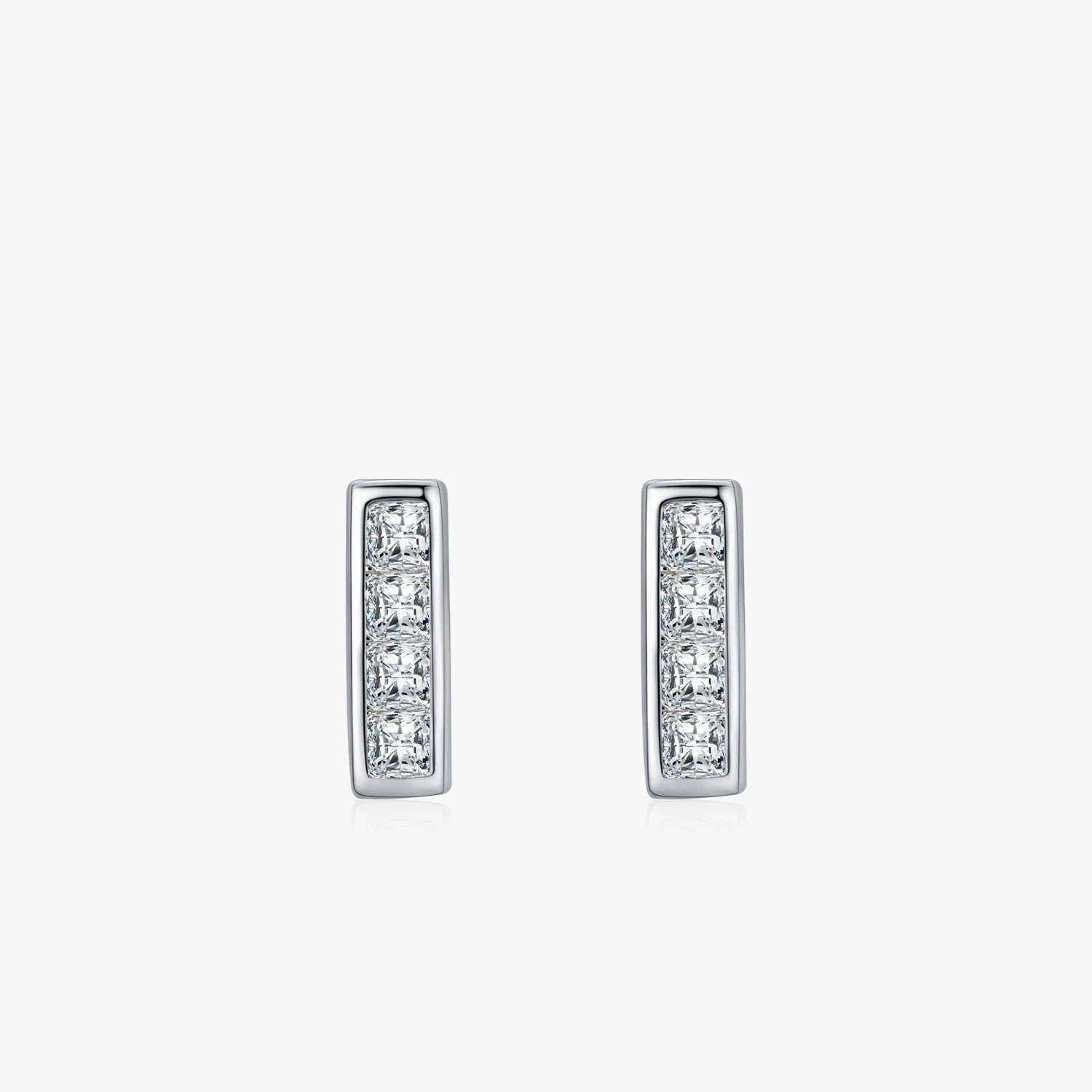 925 Sterling Silver Simple Rectangle Stud Earrings