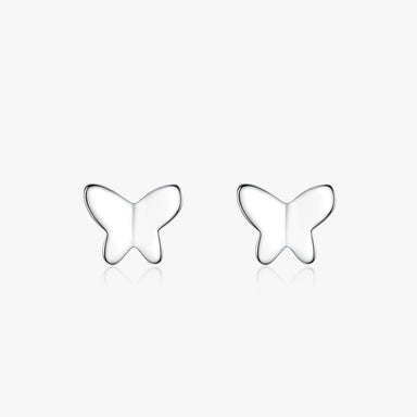 925 Sterling Silver Smooth Surface Butterfly Earring - Kimiko