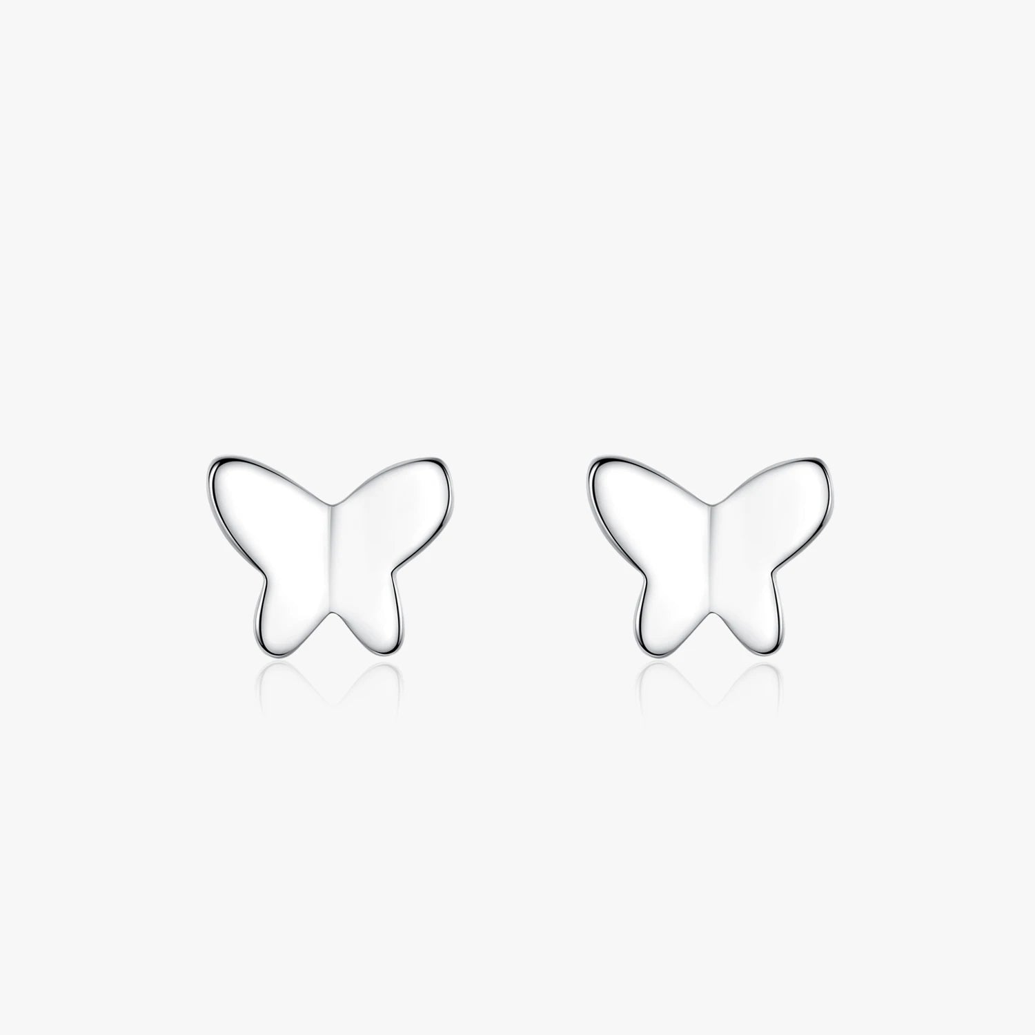 925 Sterling Silver Smooth Surface Butterfly Earring