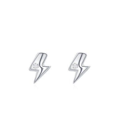 925 Sterling Silver Flash Lightning Stud Earrings