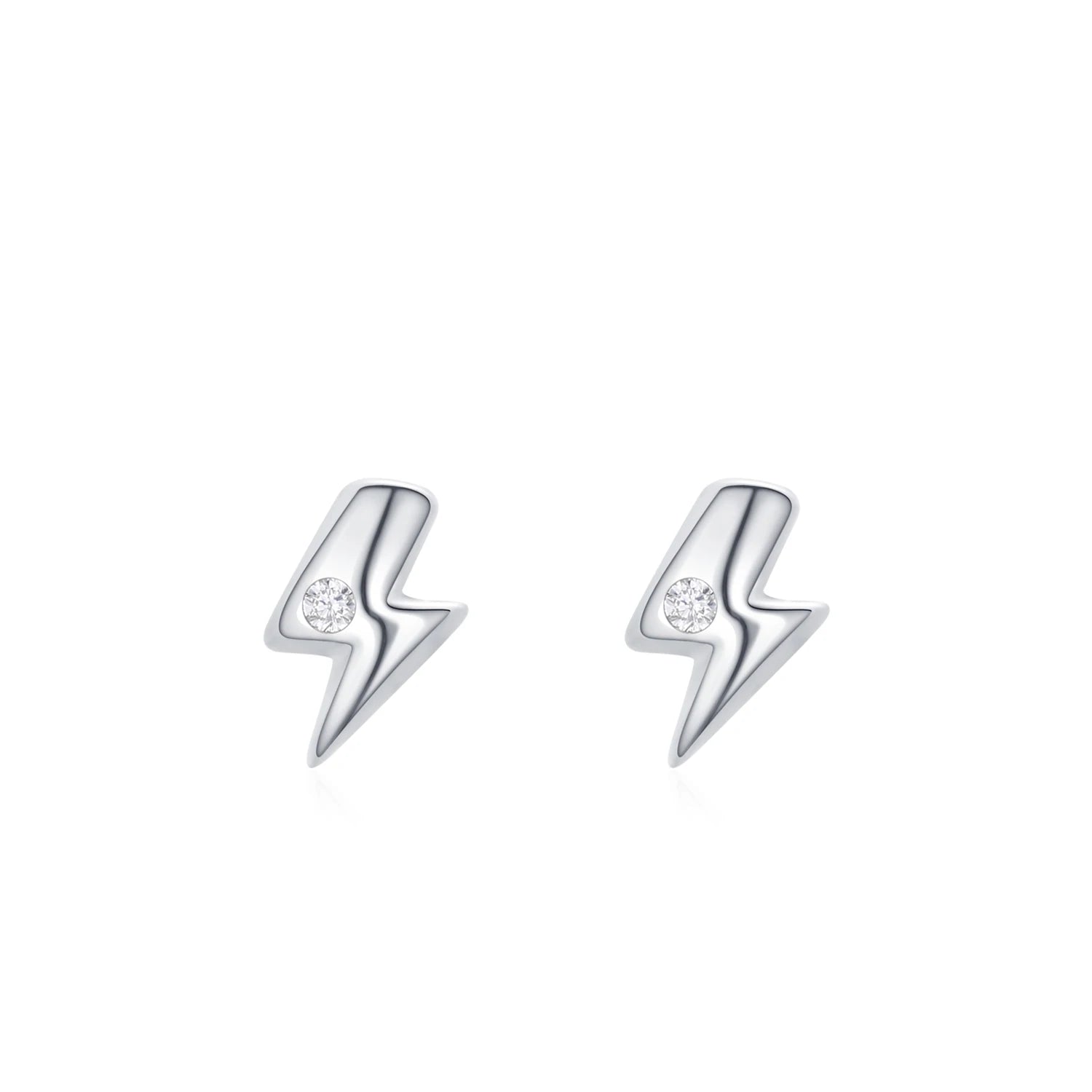925 Sterling Silver Flash Lightning Stud Earrings
