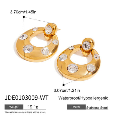 White Pink Zircon Stud Earrings