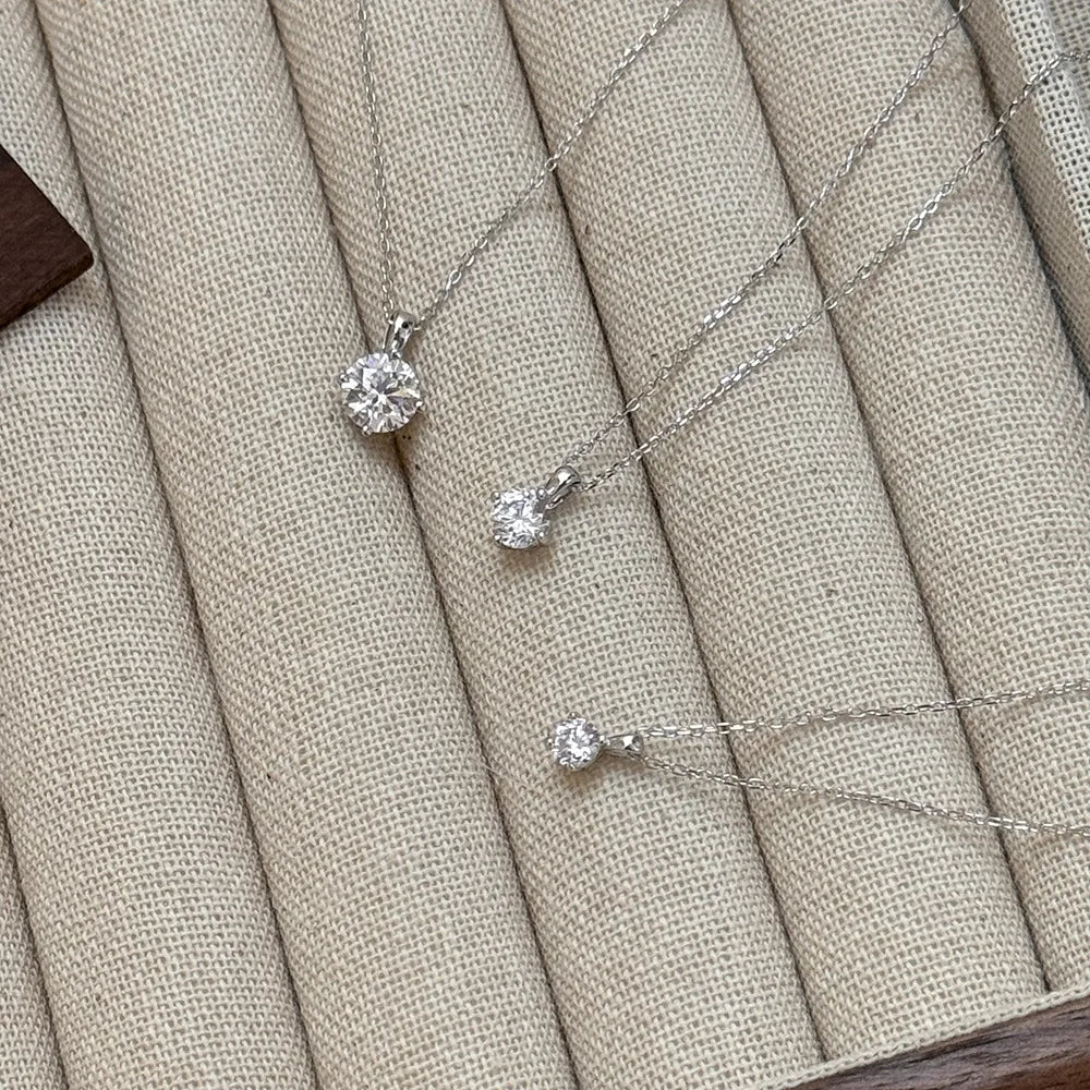Fine Jewelry Moissanite Necklace 925 Silver Oval Cut Adjustable Chain Elegant Pendant Bridal Engagement Jewelry for Women