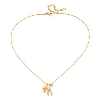 Wishbone Bead Chain Lucky Charms Necklace