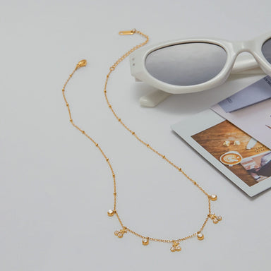 Cherry Round Zircon Chain Necklace