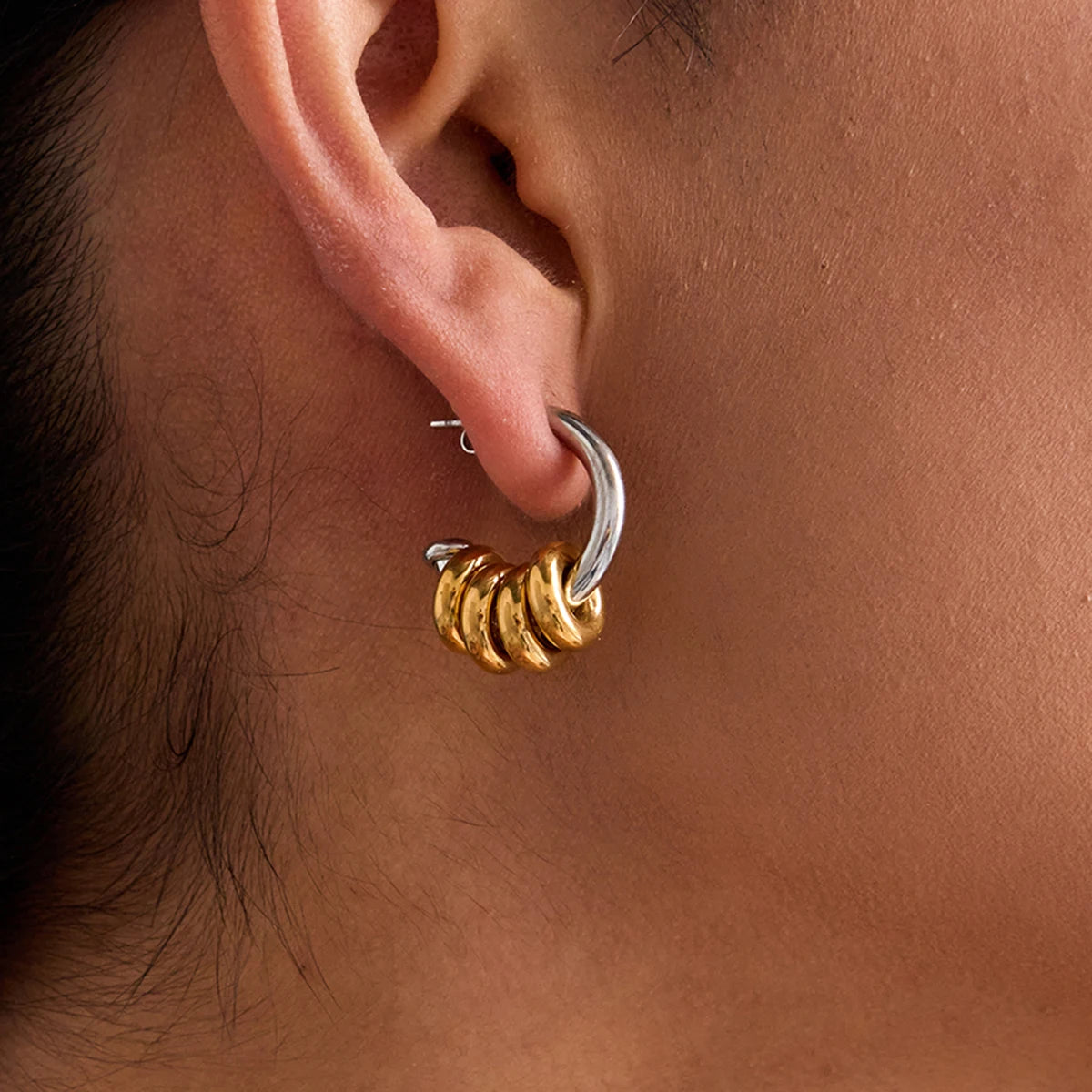 Two-Tone Earring Hoop Earring