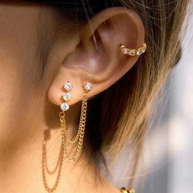Elegant Linear Chain Tassel Earrings