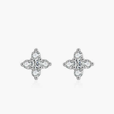 Four-leaf Clover Flower Stud Earrings