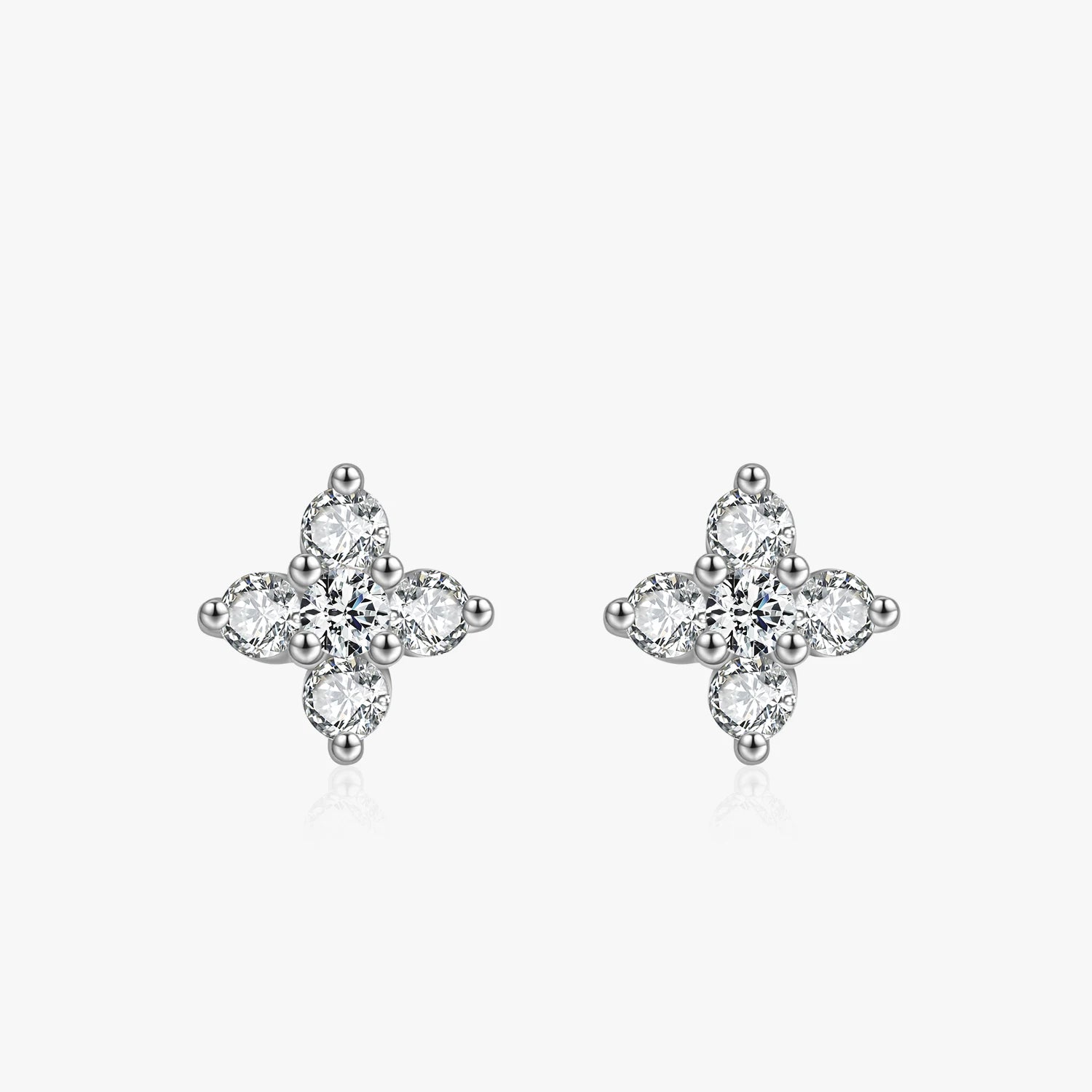 Four-leaf Clover Flower Stud Earrings