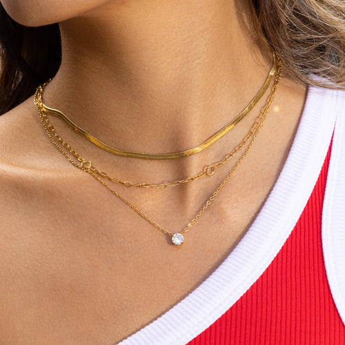 Blade Chain Multi-layer Necklace