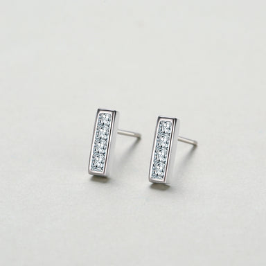 925 Sterling Silver Simple Rectangle Stud Earrings - Kimiko