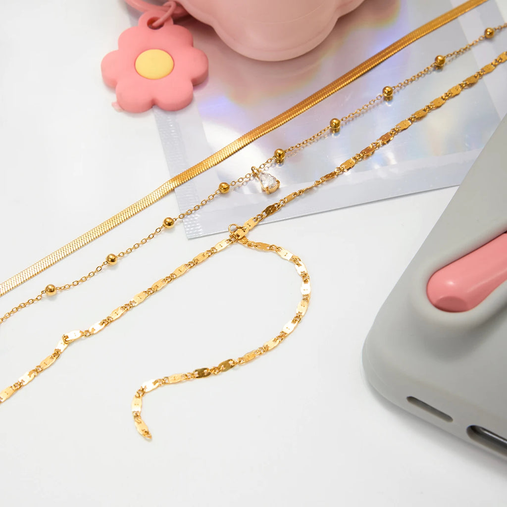 Blade Chain Multi-layer Necklace