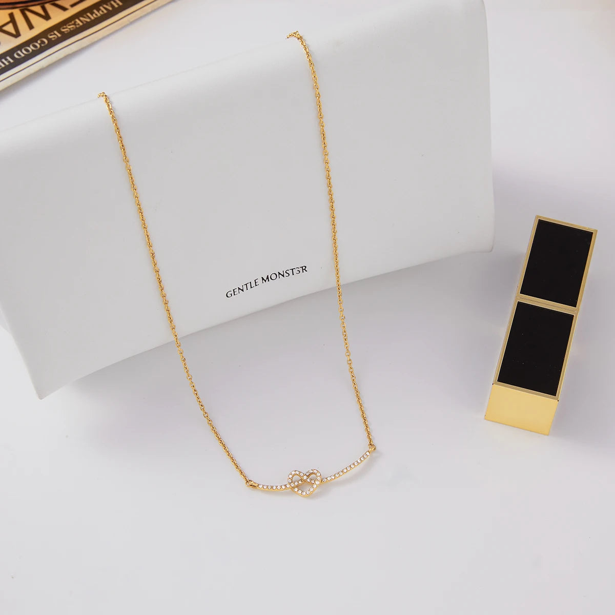 Eternal Love Heart Knot Smile Face Necklace