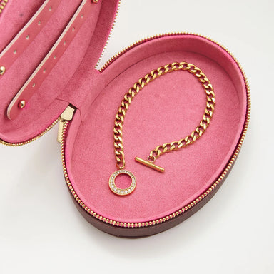J&D Classic 18K Gold Plated Stainless Steel Zircon OT Buckle Chain Bracelet Decoration Fashion Jewelry