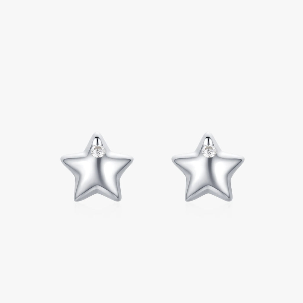 925 Sterling Silver Little Stars Zircon Stud Earrings - Kimiko