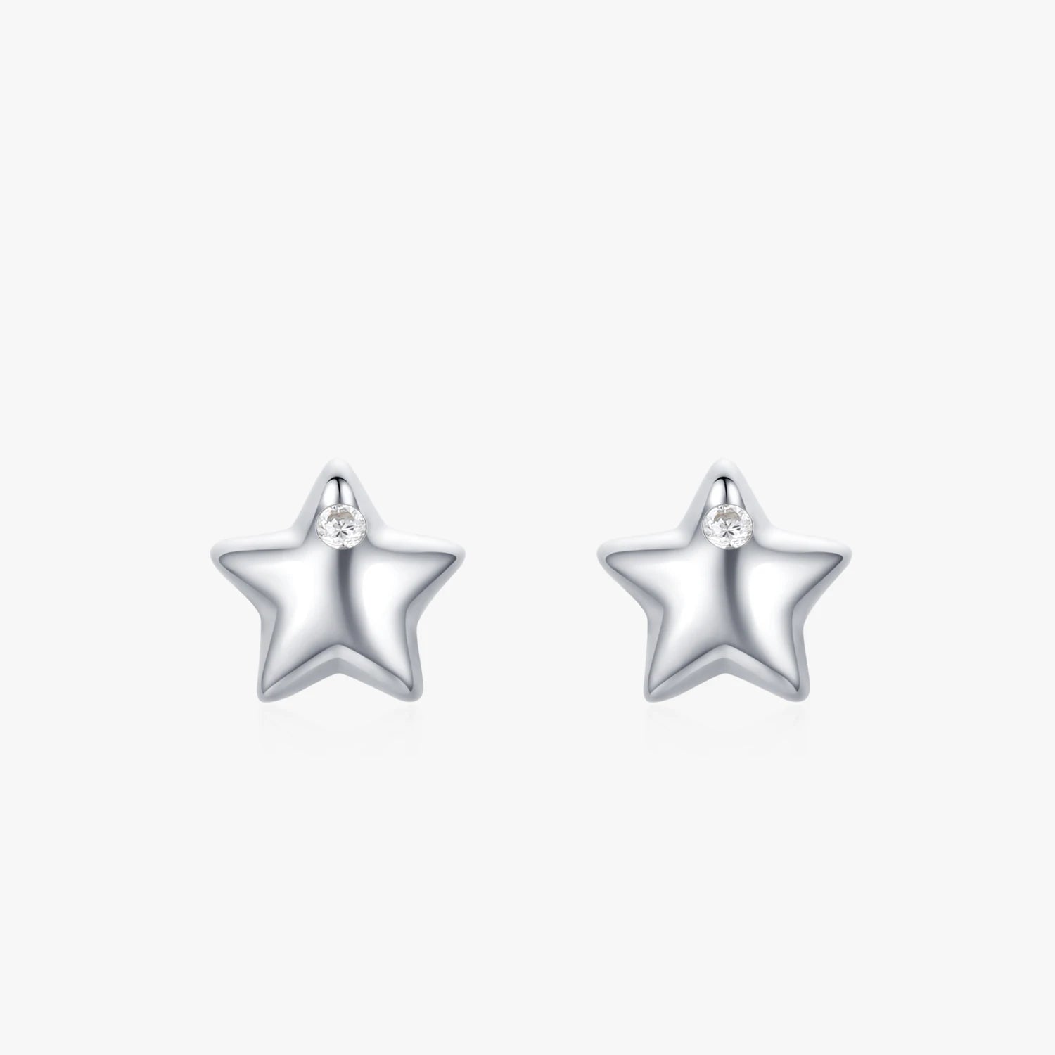 925 Sterling Silver Little Stars Zircon Stud Earrings