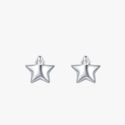 925 Sterling Silver Little Stars Zircon Stud Earrings