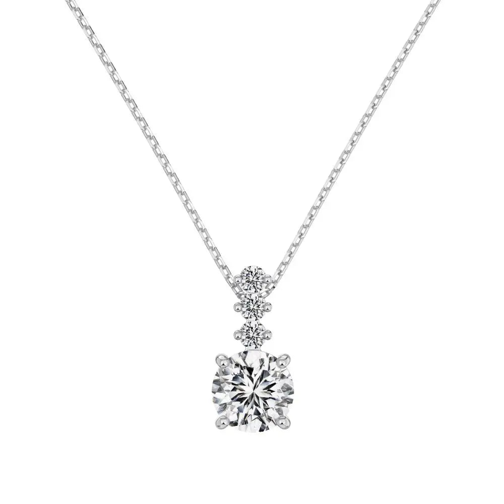 Dylam High Quality 925 Sterling Silver Women Necklace Engagement Wedding Pendant Jewelry Necklaces