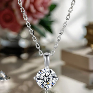 Fine Jewelry Moissanite Necklace 925 Silver Oval Cut Adjustable Chain Elegant Pendant Bridal Engagement Jewelry for Women