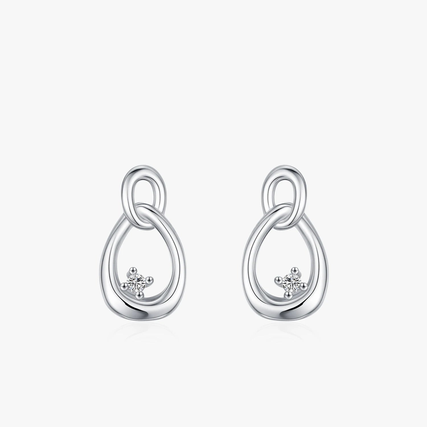 Minimally Curved 925 Sterling Silver Stud Earrings