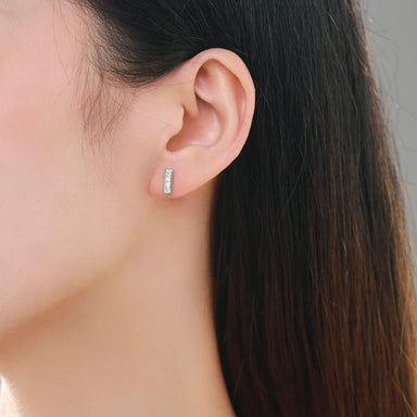 925 Sterling Silver Simple Rectangle Stud Earrings - Kimiko