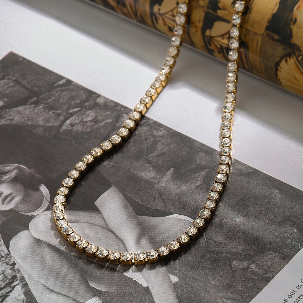 Elegant Chic Adjustable Length Tennis Necklace