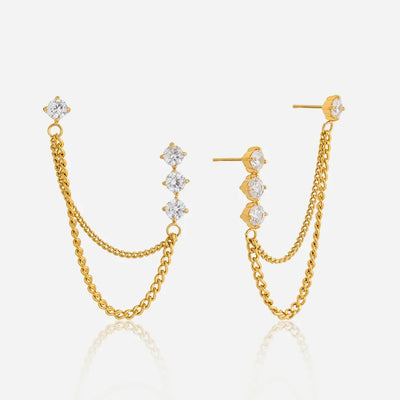 Elegant Linear Chain Tassel Earrings
