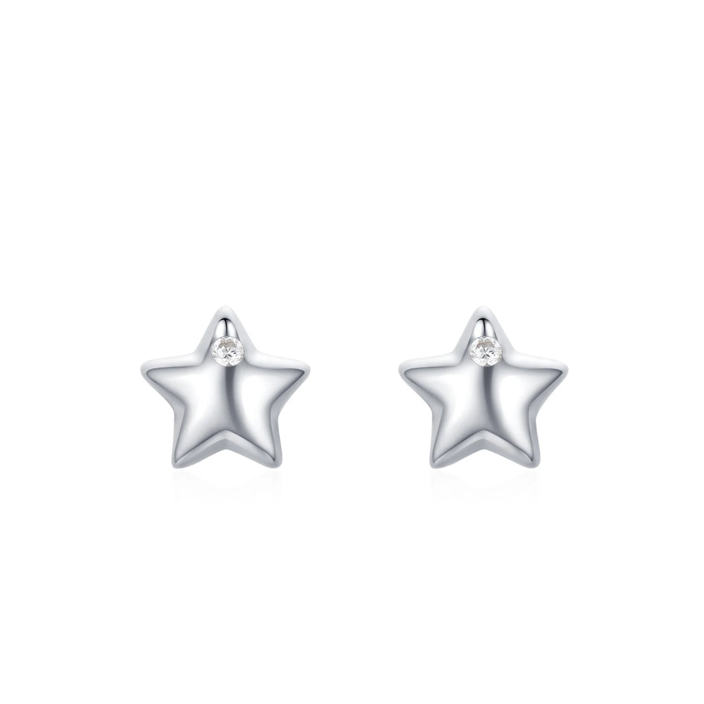 925 Sterling Silver Little Stars Zircon Stud Earrings - Kimiko