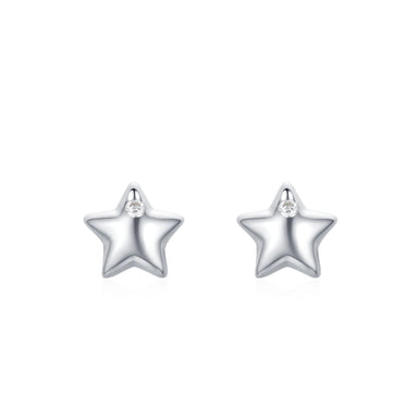 925 Sterling Silver Little Stars Zircon Stud Earrings - Kimiko