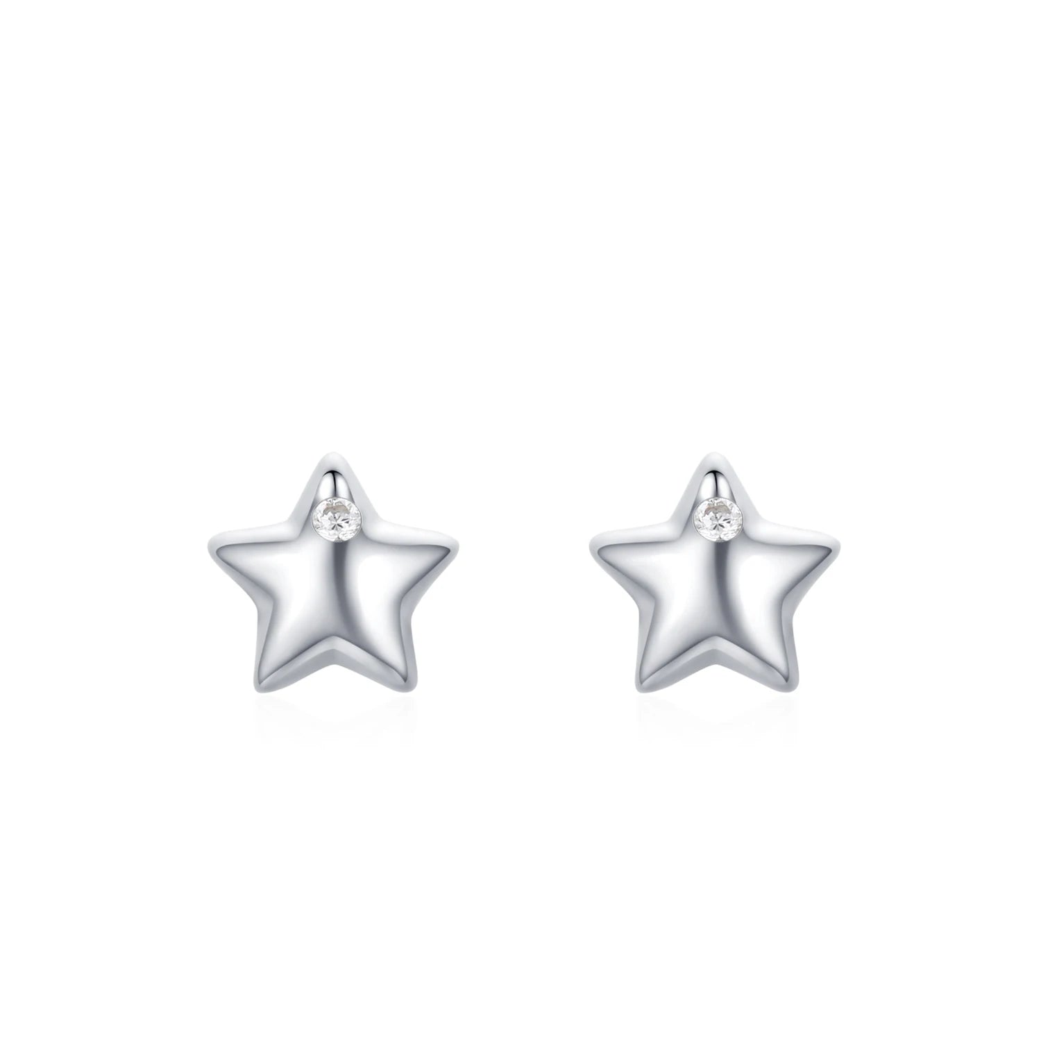 925 Sterling Silver Little Stars Zircon Stud Earrings