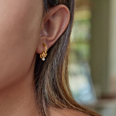Zircon Pendant Hoop Earring