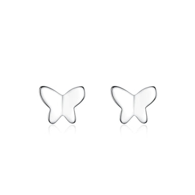 925 Sterling Silver Smooth Surface Butterfly Earring - Kimiko