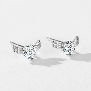 925 Sterling Silver Creative Angel Wings Stud