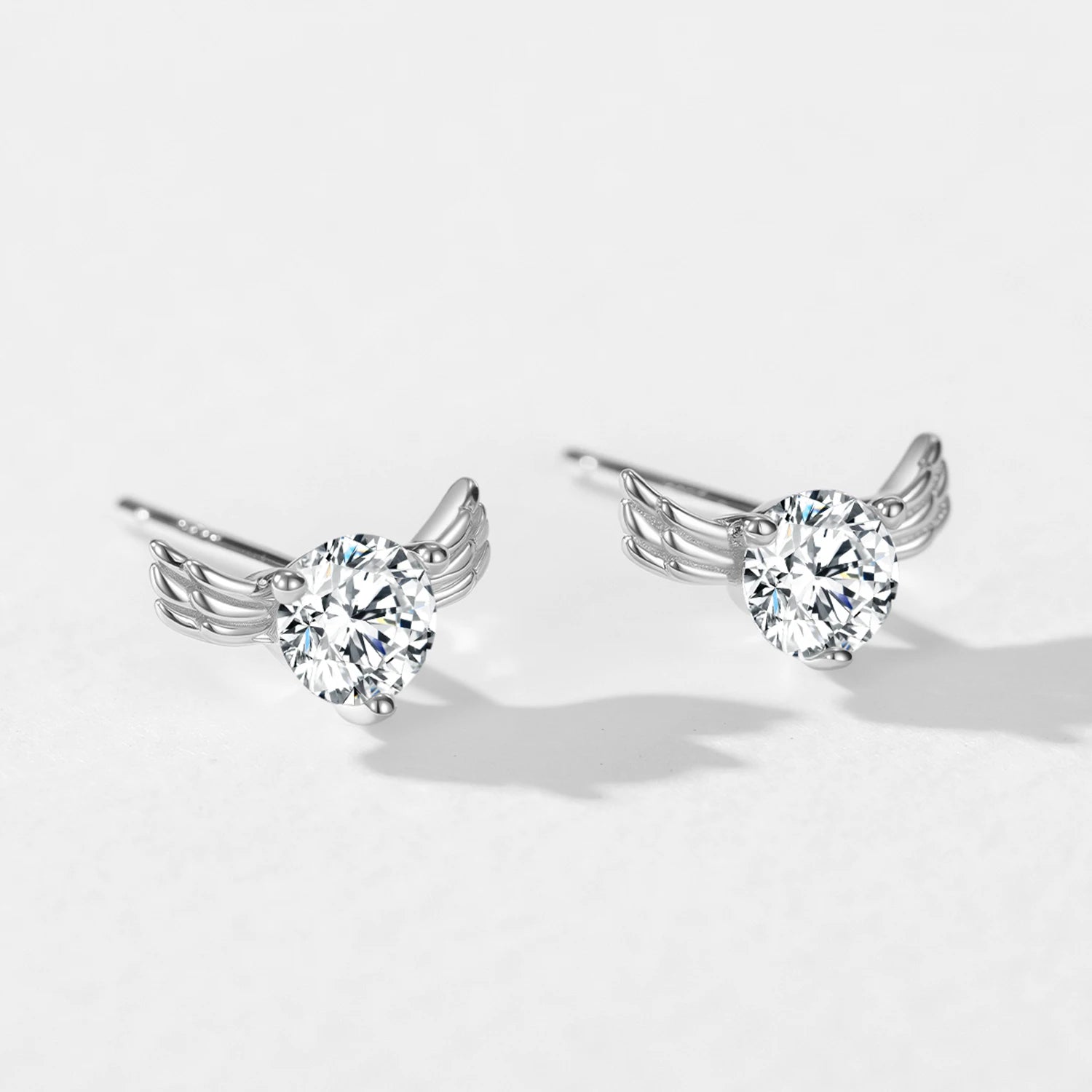 925 Sterling Silver Creative Angel Wings Stud