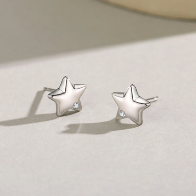 925 Sterling Silver Little Stars Zircon Stud Earrings - Kimiko