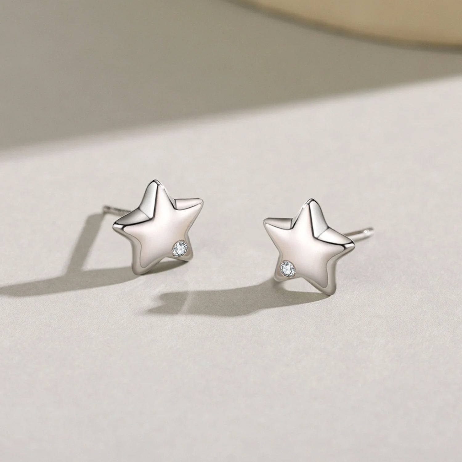925 Sterling Silver Little Stars Zircon Stud Earrings