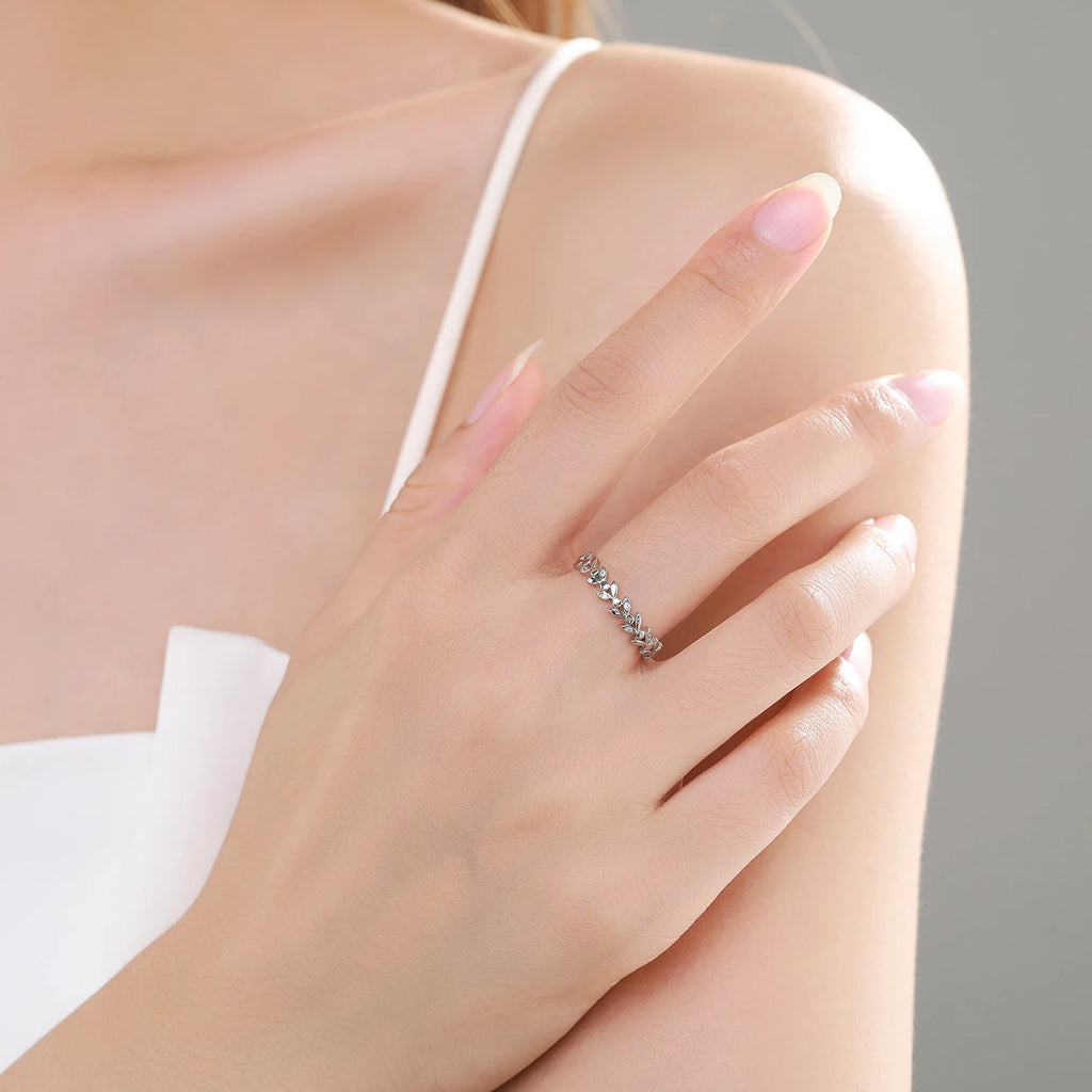 Classic Lucky Tree Leaf Stackable Finger Ring