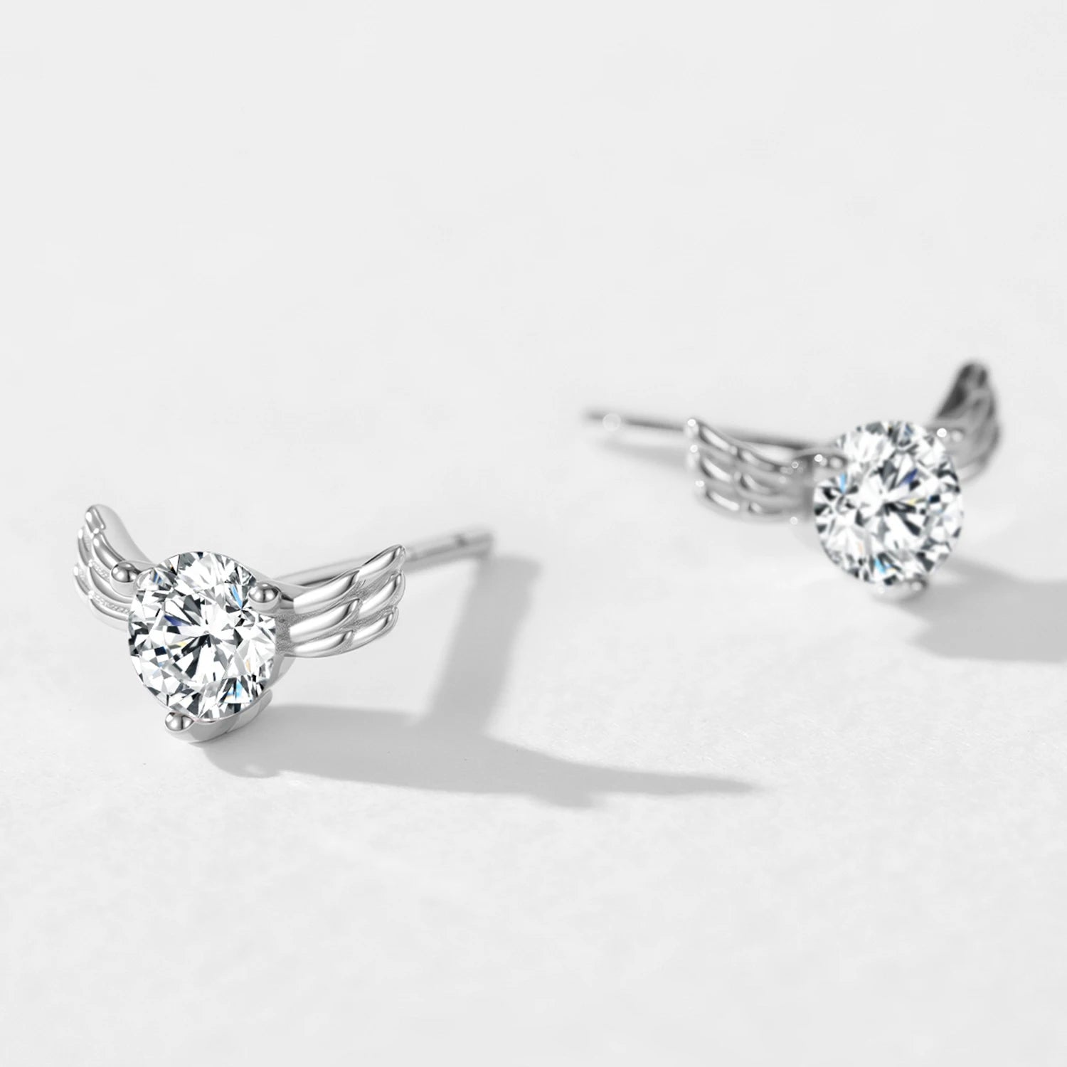 925 Sterling Silver Creative Angel Wings Stud